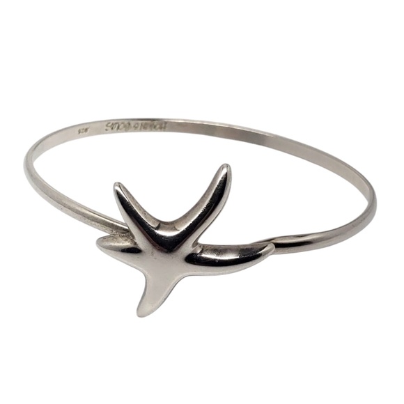 Hogan & Bolas Sterling Silver Starfish Bangle Bracelet #21006 - Picture 1 of 11